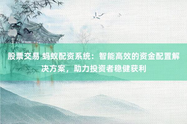 股票交易 蚂蚁配资系统：智能高效的资金配置解决方案，助力投资者稳健获利