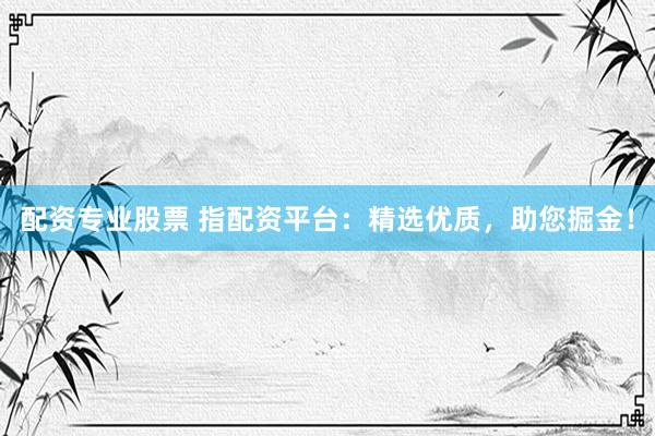 配资专业股票 指配资平台：精选优质，助您掘金！
