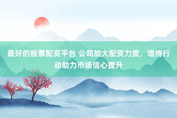 最好的股票配资平台 公司加大配资力度，增持行动助力市场信心提升