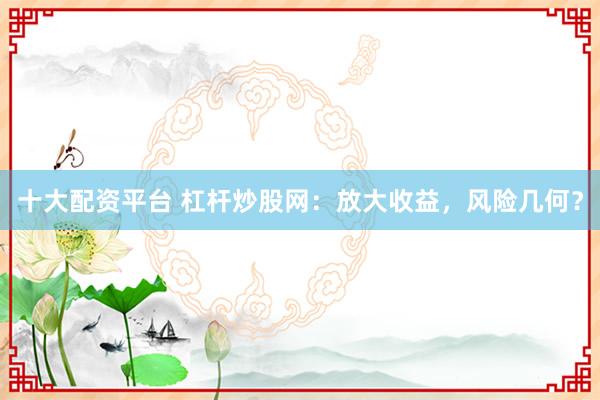 十大配资平台 杠杆炒股网：放大收益，风险几何？