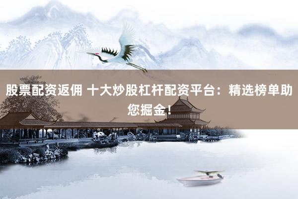 股票配资返佣 十大炒股杠杆配资平台：精选榜单助您掘金！