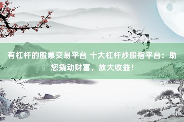 有杠杆的股票交易平台 十大杠杆炒股指平台：助您撬动财富，放大收益！
