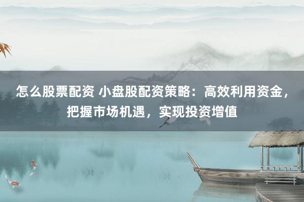 怎么股票配资 小盘股配资策略：高效利用资金，把握市场机遇，实现投资增值