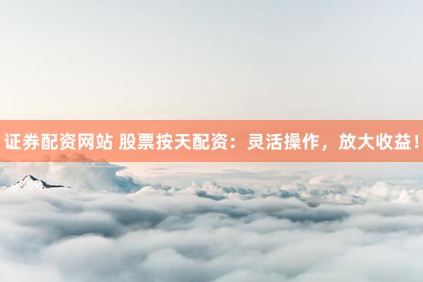 证券配资网站 股票按天配资：灵活操作，放大收益！