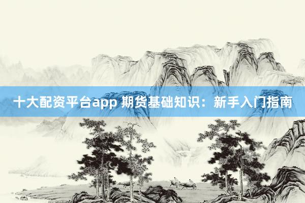 十大配资平台app 期货基础知识：新手入门指南