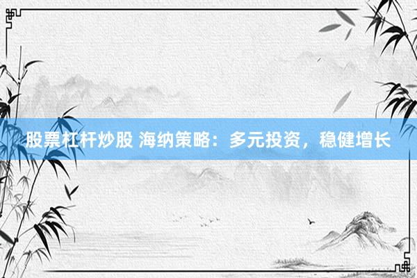股票杠杆炒股 海纳策略:多元投资,稳健增长